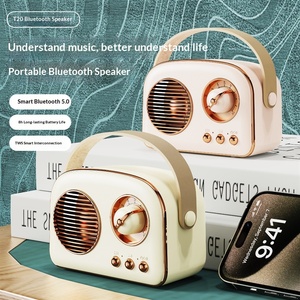 Radio rétro audio sans fil pour haut-parleur d'ordinateur, mini radio portable sans télécommande ni micro intégré, idéal pour un anniversaire - Product Image 4