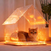 Maison pour chat moderne en acrylique personnalisée, ventilée, antidérapante, transparente, cage pour animaux de compagnie, cage à oiseaux, enclos pour araignées sauteuses, présentoir pour chiens