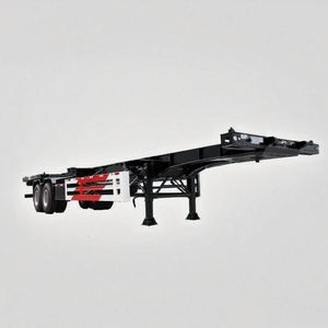 3 Axle Shipping Container Skeleton 40 Foot 45 ft Gooseneck Skeletal Chassis Semi Truck <b>Trailer</b> - Product Image 2