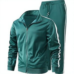 Chándal para Hombre, Color Sólido, Cierre Completo, Cuello Alto, Manga Larga, Ropa Casual de Invierno, Transpirable, Poliéster y Algodón, Ligero - Product Image 3