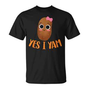 T-shirt assorti pour couple Yes I Yam Potato Thanksgiving - Product Image 1