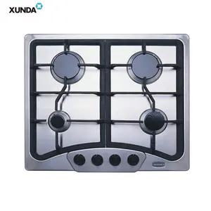 Xunda Golden Supplier Kitchen Appliances Gas Cooker Hob Stainless Steel Built-In Gas Stove Cooktops 4 Burner Gas Stove