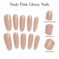 K792 Kaixin – Faux ongles ovales longs, rose nude, translucides, brillants, à couverture complète, réutilisables, vente en gros