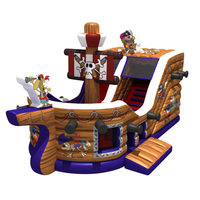 Château gonflable commercial de haute qualité sur le thème des pirates, trampoline, obstacle, château et toboggan combinés pour parc d'attractions