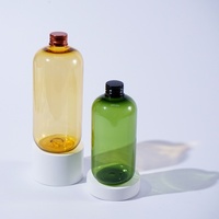 Vente en gros 350ml 400ml 500ml Bouteille de jus en plastique de forme ronde Bouteille PET Récipient transparent personnalisé