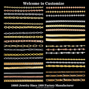 1000S joyería fina 18K oro sólido nuevo diseño ajuste intercuenta cadena collar oro amarillo joyería de moda para mujeres - Product Image 4