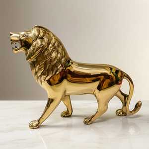 Figurine de lion dorée moderne, objet décoratif pour le salon, le bureau, l'étagère, la table et la décoration de la maison de luxe - Product Image 4