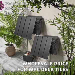 Customized OEM Wood Plastic Composite Modern Wood Grain Outdoor Deck Tiles WPC DIY <b>Decking</b> - Product Image 2