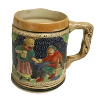 Porzellan Vintage Bierkrug Deutscher Stil Bayerische Keramik Niedliches Muster Bier Stein Becher