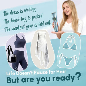 Sicherer und schmerzloser Gesichts- und Körperhaarentferner, Doppelkopf-Trimmer für Gesicht, Bikinizone, Achseln, wasserdichter Damen-Elektrorasierer, Epilierer - Product Image 2