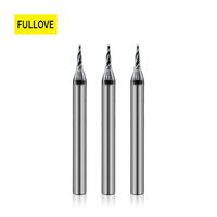 Fraise conique à bout sphérique en carbure de tungstène revêtue d'AlTin, 2 dents, pour la fabrication de moules et le fraisage CNC 3D, OEM/ODM disponible