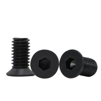 Grade 10.9 Attaches Tornillo noires Petite vis à tête fraisée hexagonale M2M3M4M5M6 Tête de chapeau Vis plate non standard à tête fine