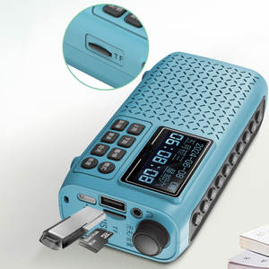 Radio FM d'urgence portable multifonction avec subwoofer, lampe de poche, haut-parleur rechargeable 5W, type-C, AUX, TF, USB A-B, répétition - Product Image 4