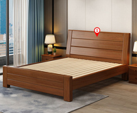Lit en bois massif 1,8 m, lit queen size 1,5 m, lit double économique, mobilier simple et moderne, chambre principale avec rangement
