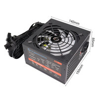 Alimentation électrique pour ordinateur ATX 500W avec ventilateur RGB 110v 220v PSU 500W 24 broches pour jeux PC de bureau