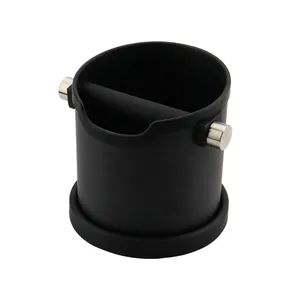 Scatola per caffè nera scatola per caffè rotonda in acciaio inossidabile accessori per caffè accessori per Barista