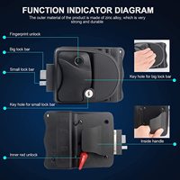 Accessoires pour camping-cars, serrure intelligente à empreintes digitales sans clé pour camping-car, caravane, alliage de zinc