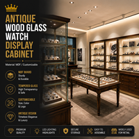 Vitrine de luxe en bois et verre pour montres, idéale pour les boutiques