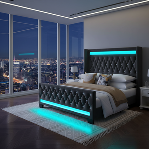 מיטת עץ מרופדת בהתאמה אישית משנת 2026, בד רך, מיטה זוגית בגודל קווין, מיטה עתיקה יוקרתית מודרנית בגודל קינג עם אחסון - Product Image 6