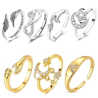 Bague ouverte MULA en argent sterling 925, couleur or, étoile rotative, aile, pour homme et femme, tendance, certifiée GDTC, cadeau de mode pour les jeunes, bijoux