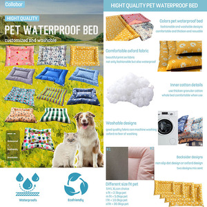 Cama para Perros Impermeable Multicolor COLLABOR, Venta al por Mayor, Tela Oxford Estampada, Cojín para Mascotas, Colchoneta Lavable Antideslizante - Product Image 2
