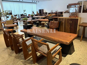 Wholesale Solid <b>Wood</b> Live <b>Dining</b> <b>Table</b> <b>Rustic</b> Luxury Walnut Furniture for Restaurant Interior and Hospitality Projects One Piece - Product Image 3