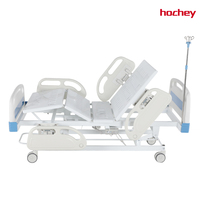 Lit électrique compact HOCHEY à trois fonctions, réglable avec poteau IV et barre de sécurité pour clinique, usage domestique et soins aux patients