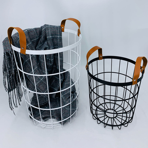 Panier de rangement en métal, ceinture de salle de bains d'hôtel avec poignées, panier à linge sale - Product Image 3