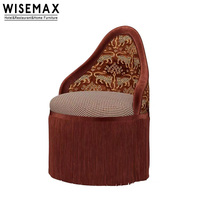 WISEMAX FURNITURE Chaise d'appoint moderne et élégante pour salon et chambre, en velours rembourré avec pompons, pour hôtel et villa