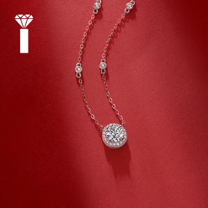 Classica Collana con Pendente in Moissanite da 1, 2 o 3 carati per Donna, in Argento <span class=keywords><strong>Sterling</strong></span> S925 Autentico, Supera il Test del Diamante, Regalo Anniversario - Product Image 2