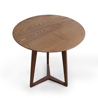 Table d'appoint ronde en bois massif de style nordique, table d'appoint en bois à 3 pieds, petite table basse pour salon, chambre à coucher