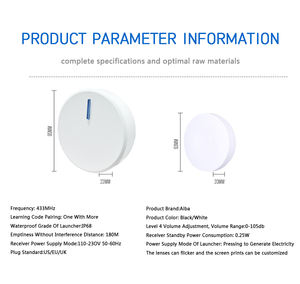 <span class=keywords><strong>Campanello</strong></span> Wireless Moderno <span class=keywords><strong>Autoalimentato</strong></span> <span class=keywords><strong>Senza</strong></span> <span class=keywords><strong>Fili</strong></span> o Batterie Richieste, Spina US EU UK per Uso Alberghiero - Product Image 4