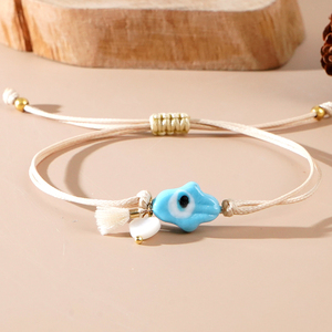 Artivelle Colgante de Concha en Forma de Corazón, Joyería de Moda con Doble Hilo, Amuletos de <span class=keywords><strong>Mano</strong></span> <span class=keywords><strong>Hamsa</strong></span> Azul, Pulseras de Ojo Turco de la Suerte para Mujer, Regalos - Product Image 1
