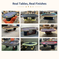 Table de poker Texas professionnelle au design moderne personnalisé, table de jeu de casino pour club de poker, avec plusieurs pieds de table en stock