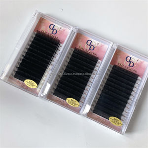 Extensiones de Pestañas de Volumen Negro Mate Oscuro de Alta Calidad, PBT Hechas a Mano, Naturales, Largas, Fáciles de Aplicar, 15-20 mm, Mixtas - Product Image 2