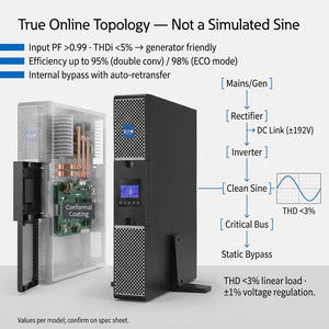 Onduleur Eaton 9PX 1KVA 1.5KVA 2.2KVA 3KVA 5KVA 6KVA <span class=keywords><strong>8KVA</strong></span> 10KVA Lithium-Ion 220V 2U 3U Onde Sinusoïdale Pure Montable en Rack avec Batterie de Secours On-Line - Product Image 3