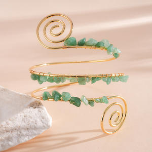 สร้อยข้อมือหินธรรมชาติทรงกลมหลายชั้น ชุบทอง สำหรับผู้หญิง สไตล์มินิมอล ดีไซน์เฉพาะตัว หรูหรา แฟชั่นระดับไฮเอนด์ - Product Image 2