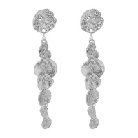 Boucles d'oreilles pendantes longues en métal texturé exagéré, avec pendentif multi-disques, pour femme, tendance
