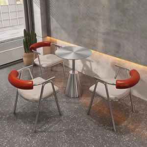 औद्योगिक शैली स्टेनलेस स्टील डाइनिंग चेयर रेस्तरां टेबल होटल और लिविंग रूम के लिए टिकाऊ धातु घर फर्नीचर - Product Image 2