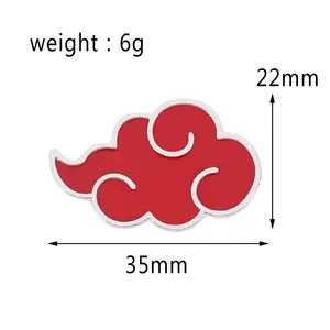 XM 7设计红云Sharingan shuriken Gaara符号金属胸针小针Akatsuki动漫标志珐琅小针