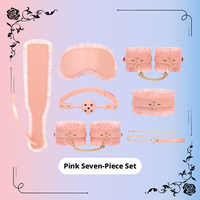 Ensemble de bondage sexy 7 pièces pour couples, kit BDSM en cuir PU et dentelle, menottes, bâillon, attaches de cheville, paddle, expédition discrète, emballage confidentiel