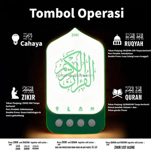 Haut-parleur Coran avec veilleuse LED, commande par bouton, lecteur Coran rechargeable pour la maison, la chambre, la prière, les enfants, les personnes âgées, cadeau du Ramadan - Product Image 2