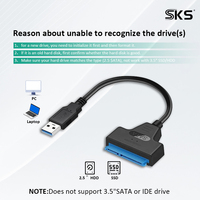 Cable Adaptador USB 3.0 Tipo A Macho a 2.5 SATA III Hembra para HDD SSD