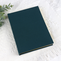 Journal en tissu vintage en lin avec bordure dorée, papier épais, journal à couverture rigide de style ancien, format A5, ligné, pour écrire