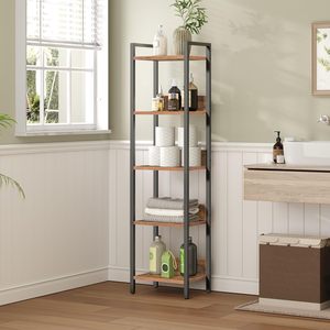 Estantería de Madera Estilo Industrial Moderno SENYU, Librería Independiente de 5 Niveles para Sala de Estar, Muebles para el Hogar - Product Image 2