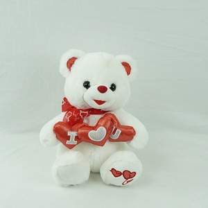 Decoración de San Valentín para Bodas, Oso de Peluche Relleno con Corazón Rojo, Juguete de Peluche Suave con Relleno de Algodón PP, Tamaños Personalizados - Product Image 2