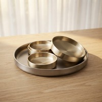 Assiettes à sauce dorées plaquées zirconium, plats à condiments en acier inoxydable de luxe pour les fêtes, les mariages, les restaurants, l'usage domestique, écologiques