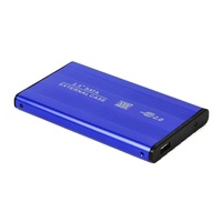 Case Esterno per Disco Rigido USB 2.0 da 2,5 Pollici in Alluminio Blu per HDD e SSD