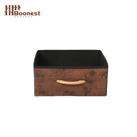 Boîte de rangement en tissu à prix raisonnable, avec poignée en bois, pour le rangement des articles divers dans le salon
