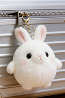 Porte-clés en peluche lapin mignon de dessin animé, unisexe, en coton floqué, 10 cm, breloque de sac, décoration de téléphone portable